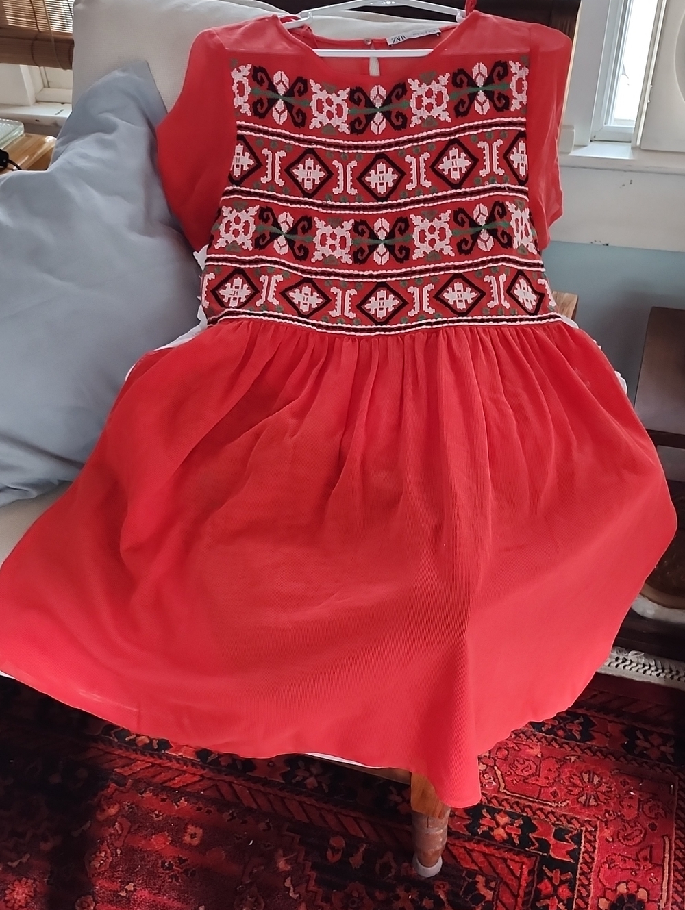 ZARA sz M Sheer, Short Sleeve Dress. Worn Once